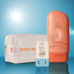 Kit Protetor Solar Facial Stick e Protetor Solar Corporal FPS 50 com acessório Natura Solar