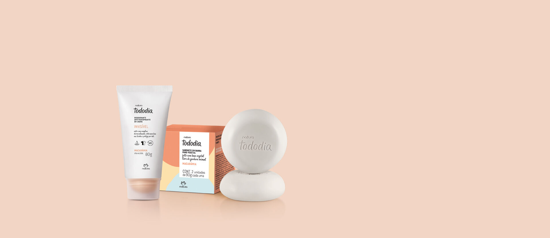 Kit Tododia Macadâmia Desodorante Antitranspirante em Creme e Sabonete