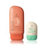 Kit Protetor Solar Facial Pele Mista a Oleosa e Protetor Solar Corporal FPS 70 Natura Solar