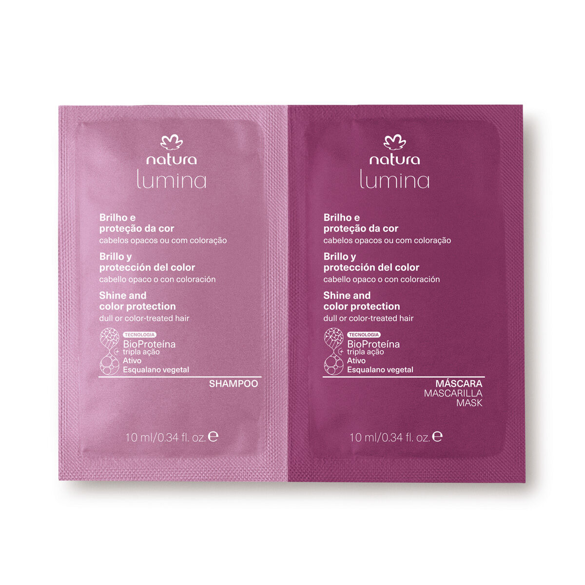 Amostra Lumina Brilho e Proteção da Cor 2 un de 10 ml