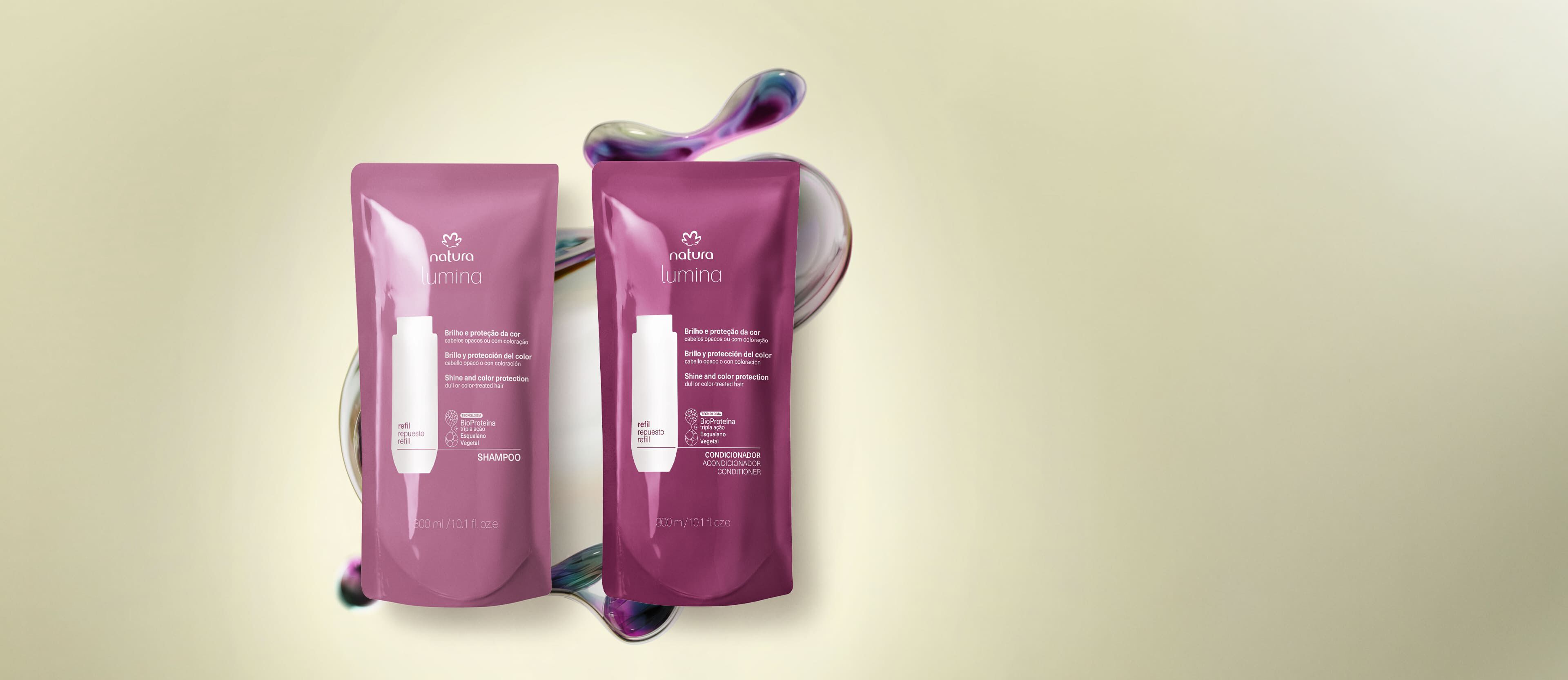 Kit Refis Shampoo e Condicionador Lumina Brilho e Proteção da Cor (2 produtos)