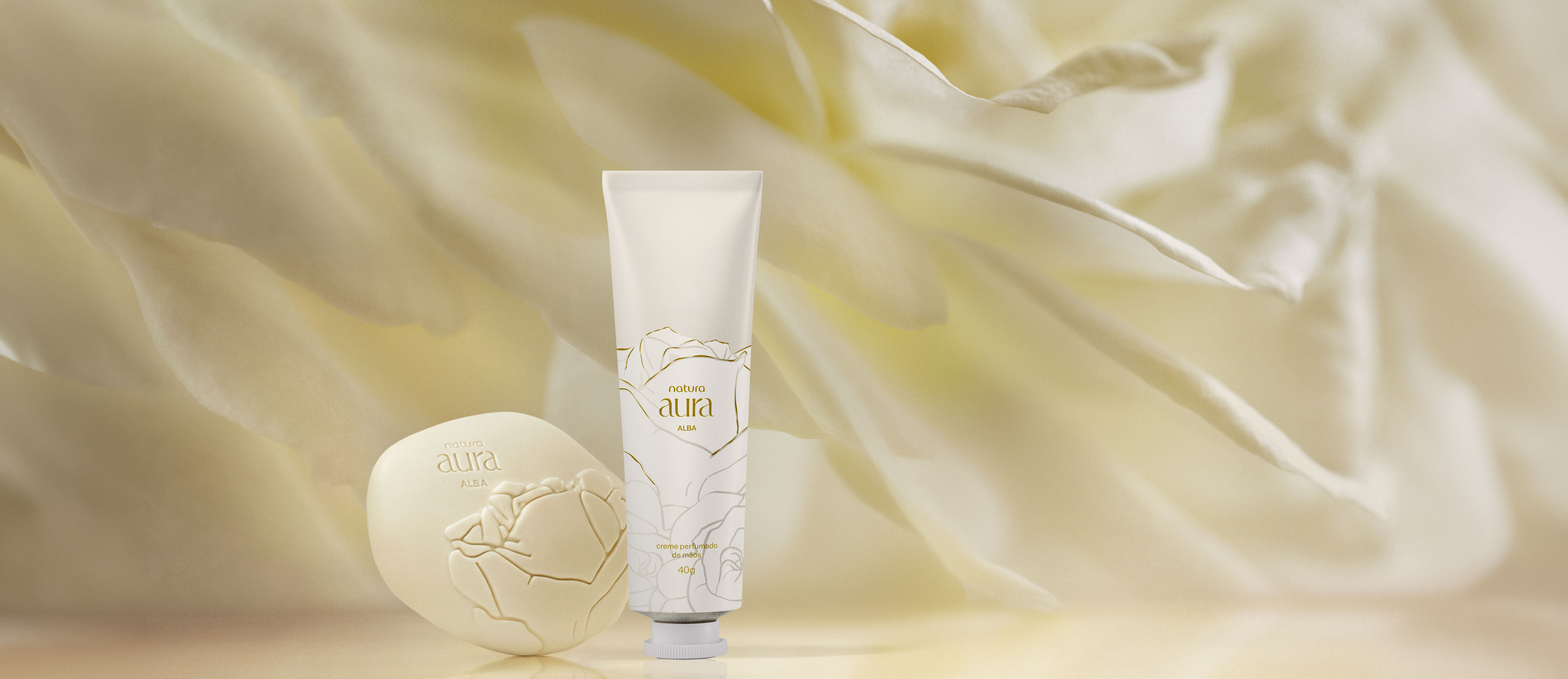 Kit Creme para as Mãos e Sabonete em Barra Natura Aura Alba (2 produtos)