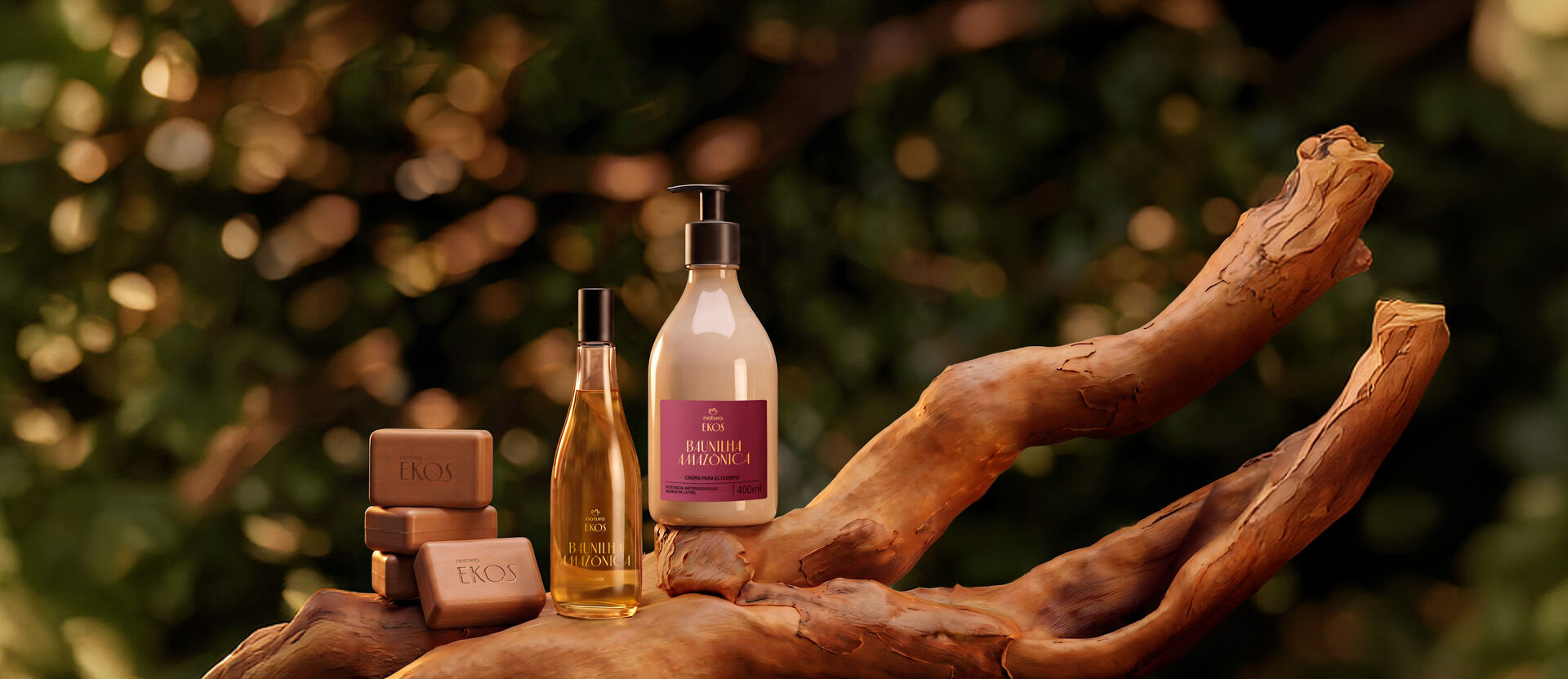 Kit Ekos Creme para o Corpo, Sabonete em Barra e Colônia Baunilha Amazônica (3 produtos)