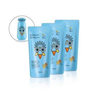 Kit Refil Shampoo para Cabelos Lisos e Ondulados Naturé (3 unidades)