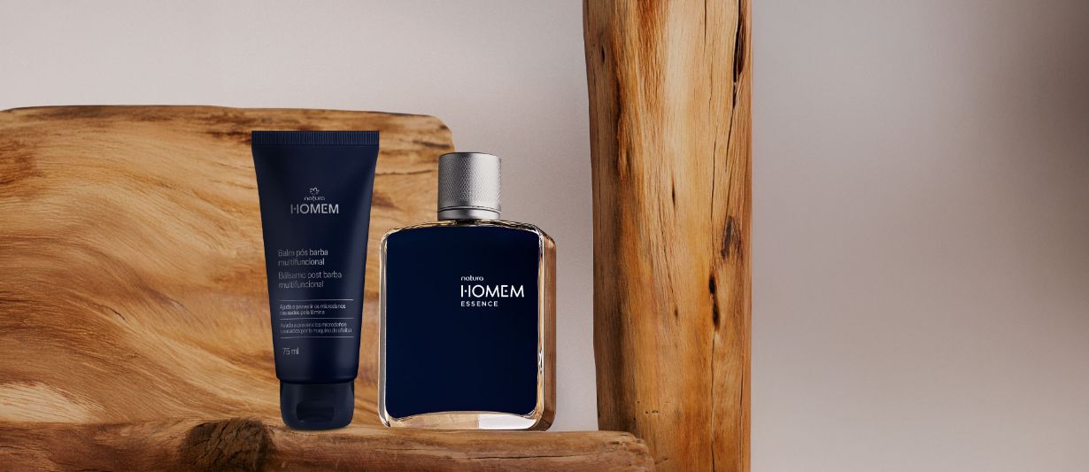 Kit Balm Pós-barba e Deo Parfum Natura Homem Essence