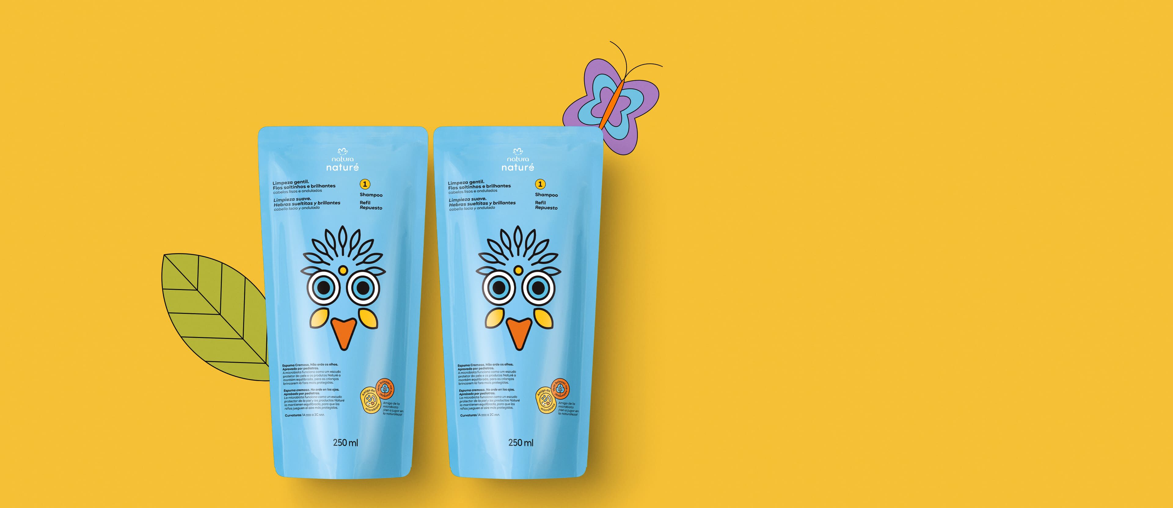 Kit Refil Shampoo para Cabelos Lisos e Ondulados Naturé (2 unidades)