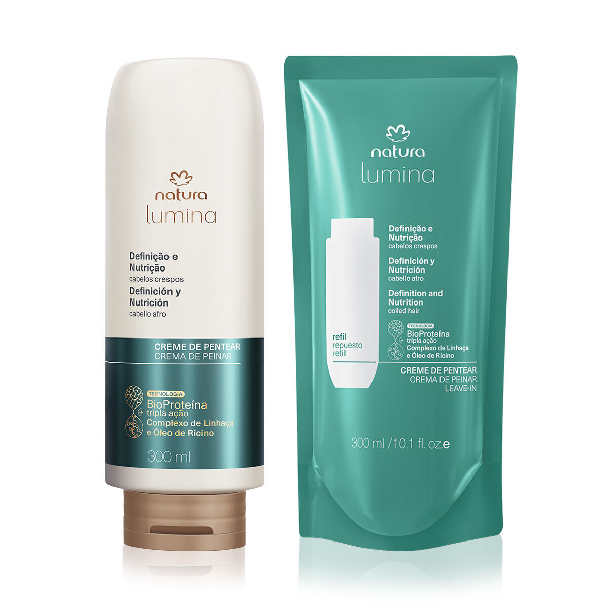 Kit Creme de Pentear Ativador para Definicao e Nutricao de Cabelos Crespos com Refil (2 Produtos)