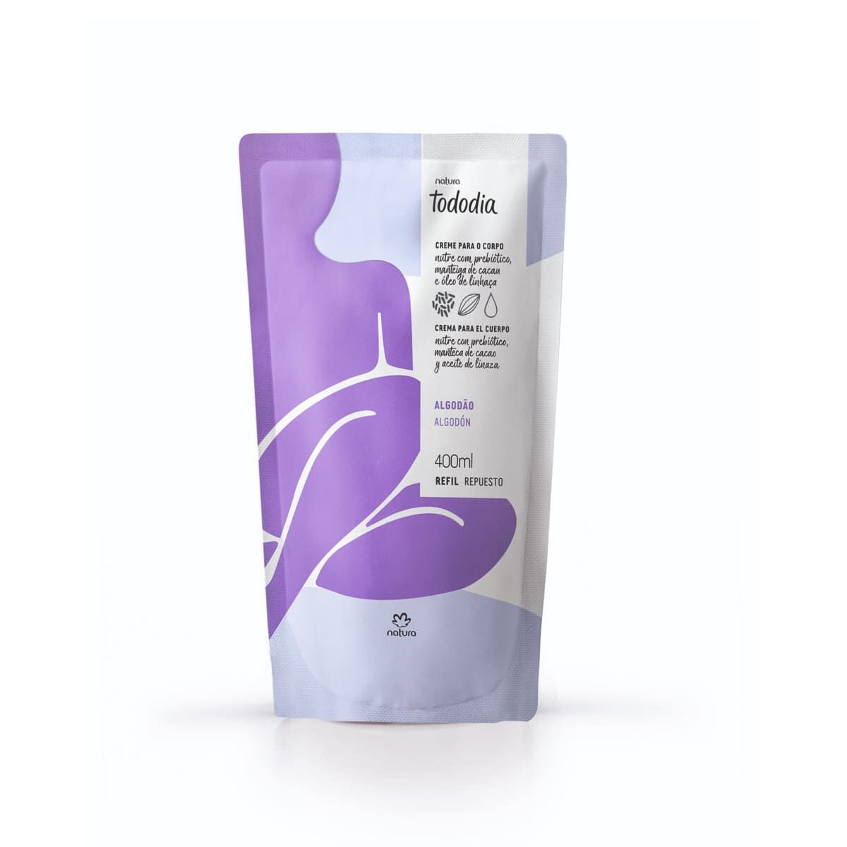 Refil Creme Desodorante Nutritivo para O Corpo Tododia Algodao 400 Ml