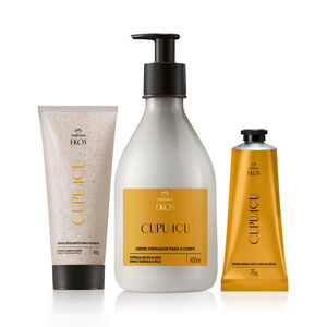 Kit Hidratante, Esfoliante e Creme para as Mãos Ekos Cupuaçu
  