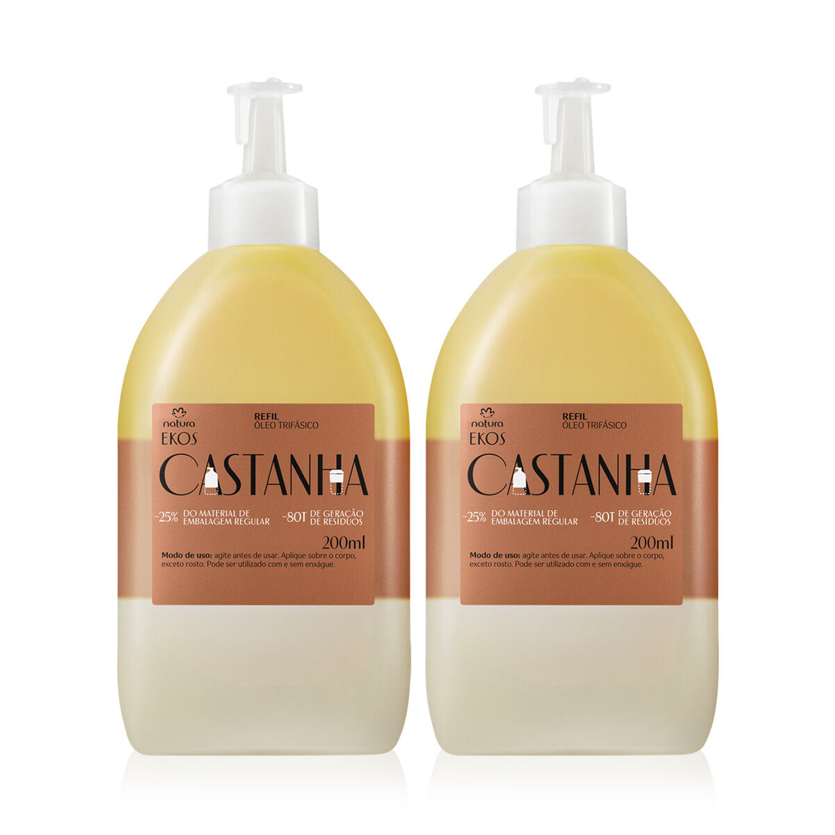Kit Refil Natura Ekos Óleo Trifasico Castanha (2 Unidades)