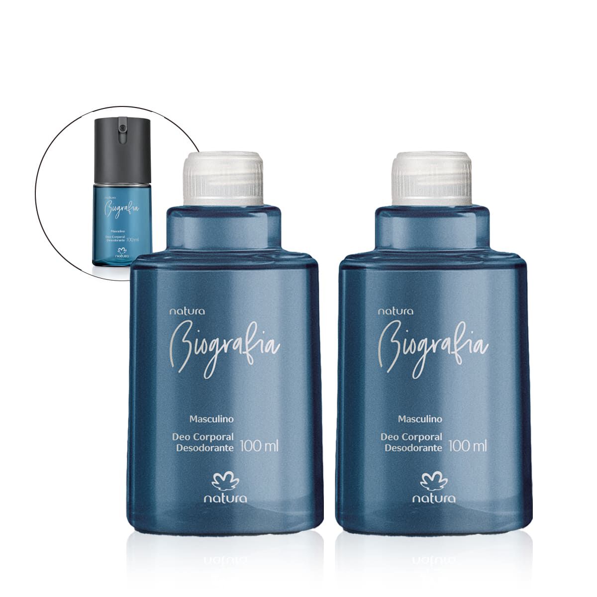 Kit Refil Desodorante Corporal Biografia Masculino (2 produtos)