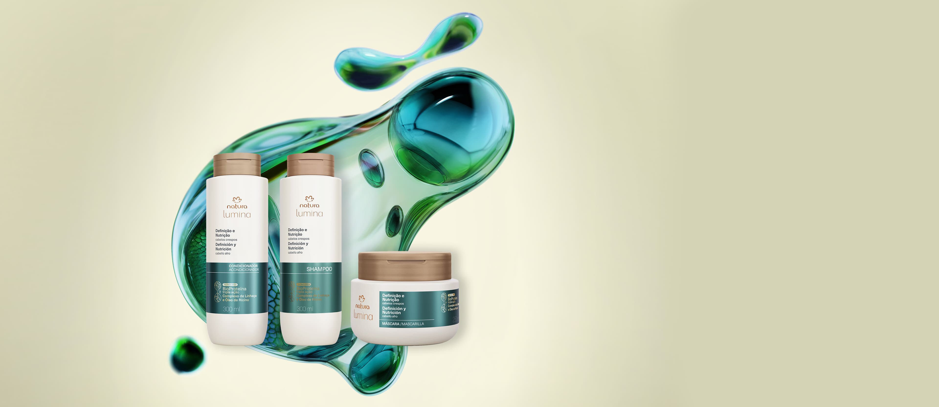 Kit Lumina Cabelos Crespos Shampoo, Condicionador e Máscara (3 produtos)