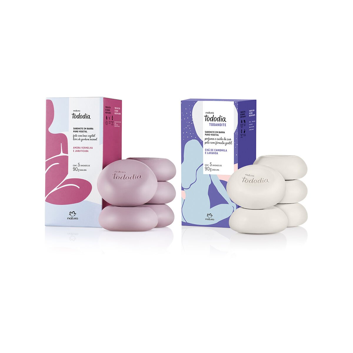 Kit Sabonete em Barra Tododia Amora Vermelha e Jabuticaba e Tododia Chá de Camomila e Lavanda (2 caixas)