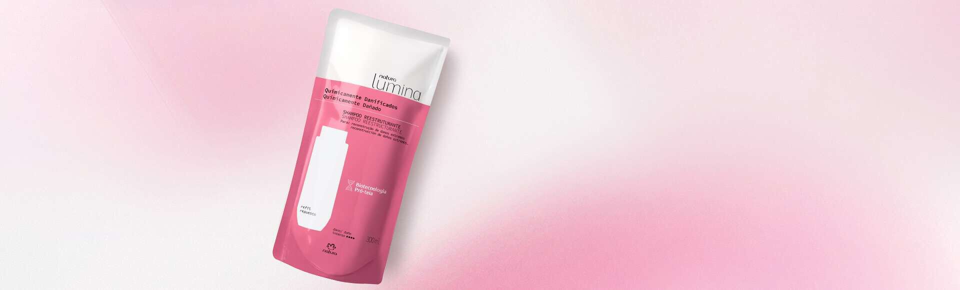 Refil Shampoo Reestruturante Lumina para Cabelos Quimicamente Danificados