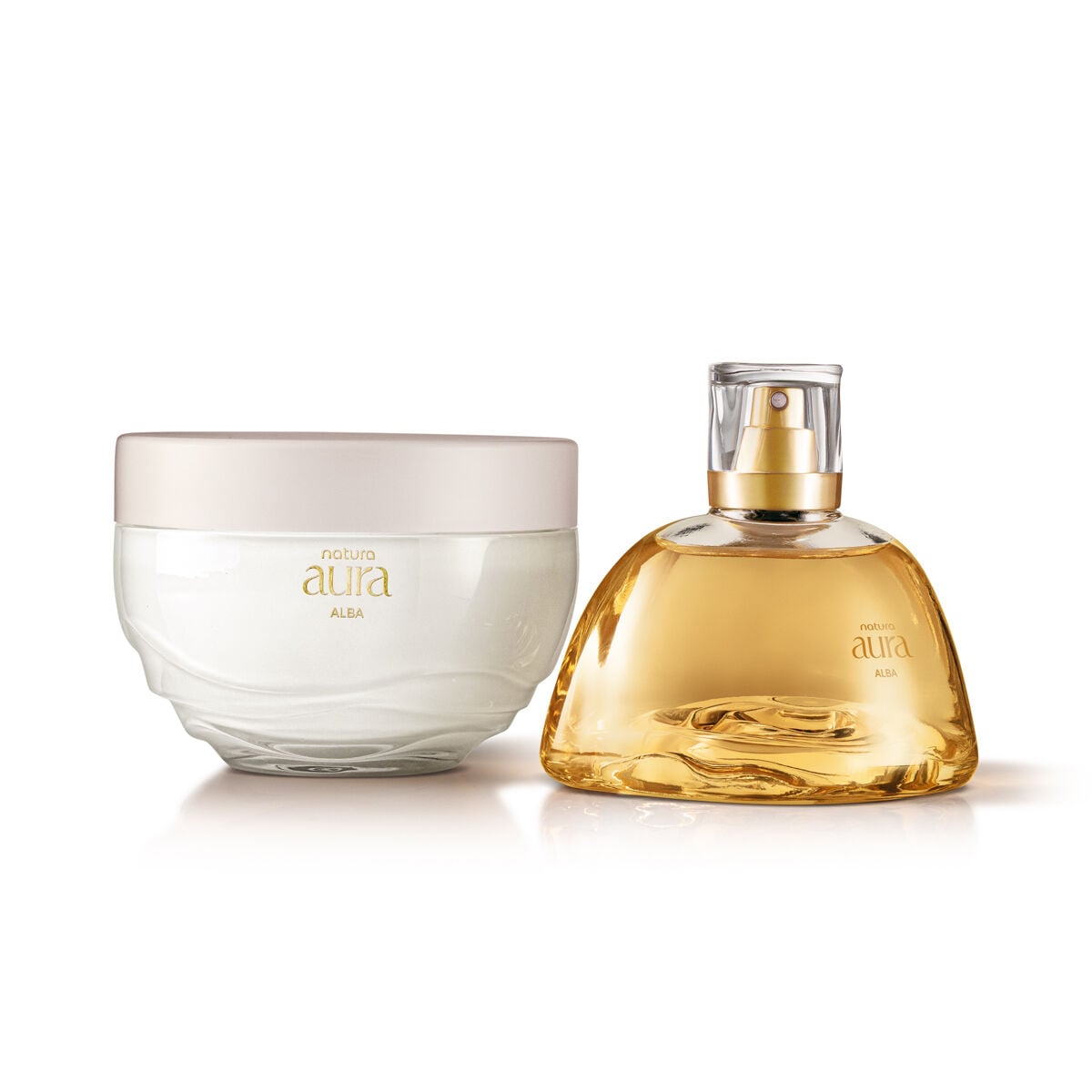 Kit Eau de Parfum e Creme Aveludado Corporal Natura Aura Alba