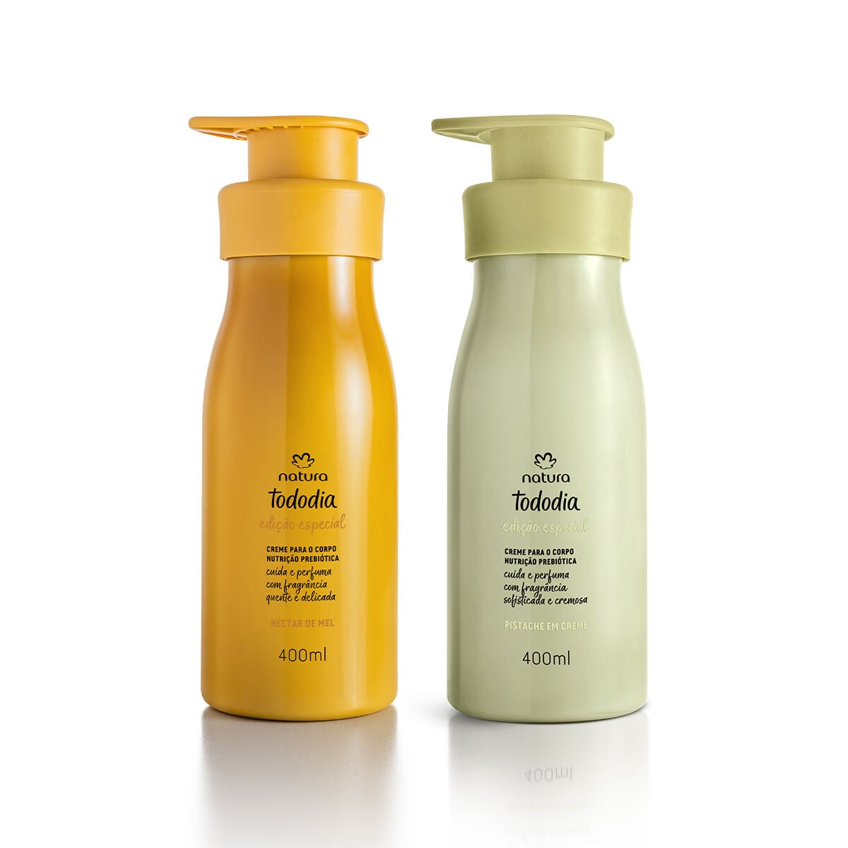 Kit Tododia Creme Desodorante Nutritivo para O Corpo Nectar de Mel e Pistache 2 Produtos de 400 Ml