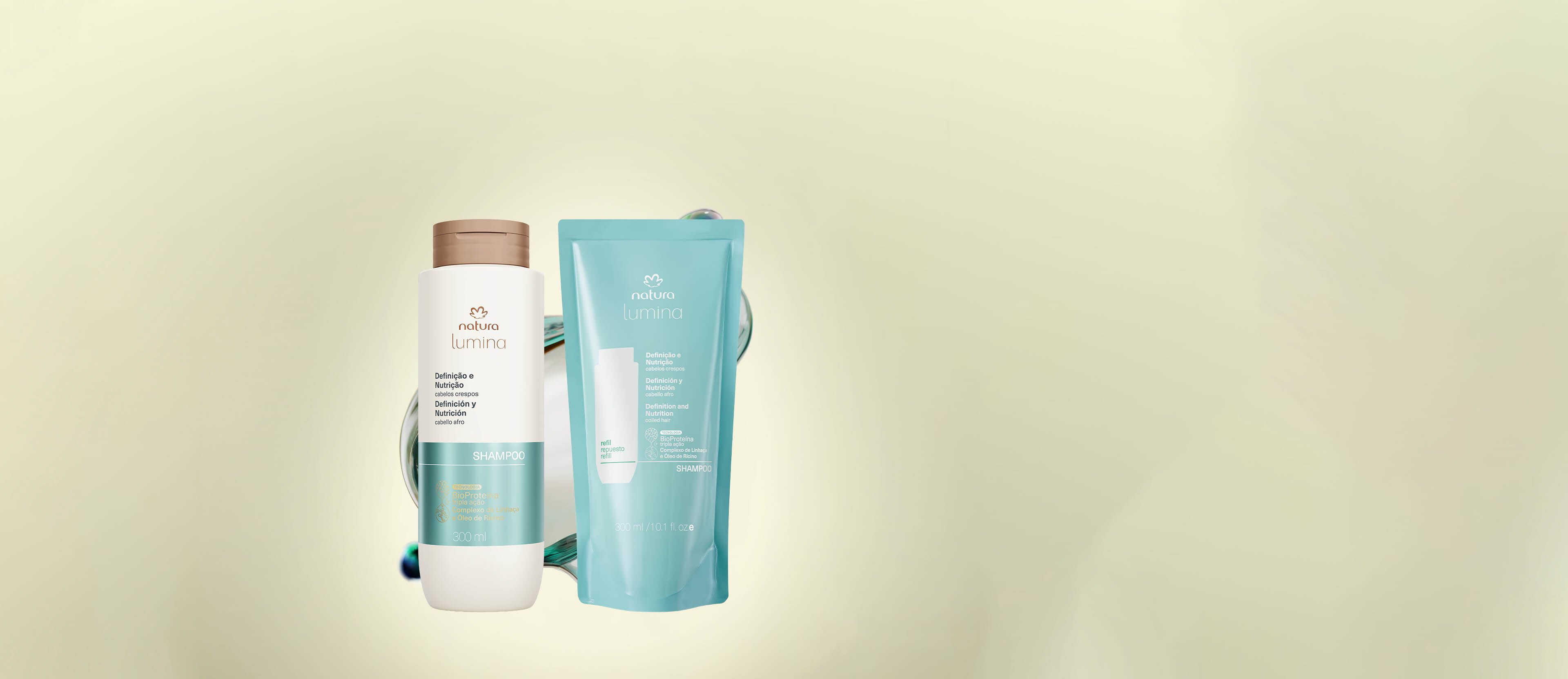 Kit Shampoo com Refil Lumina Definição e Nutrição para Cabelos Crespos