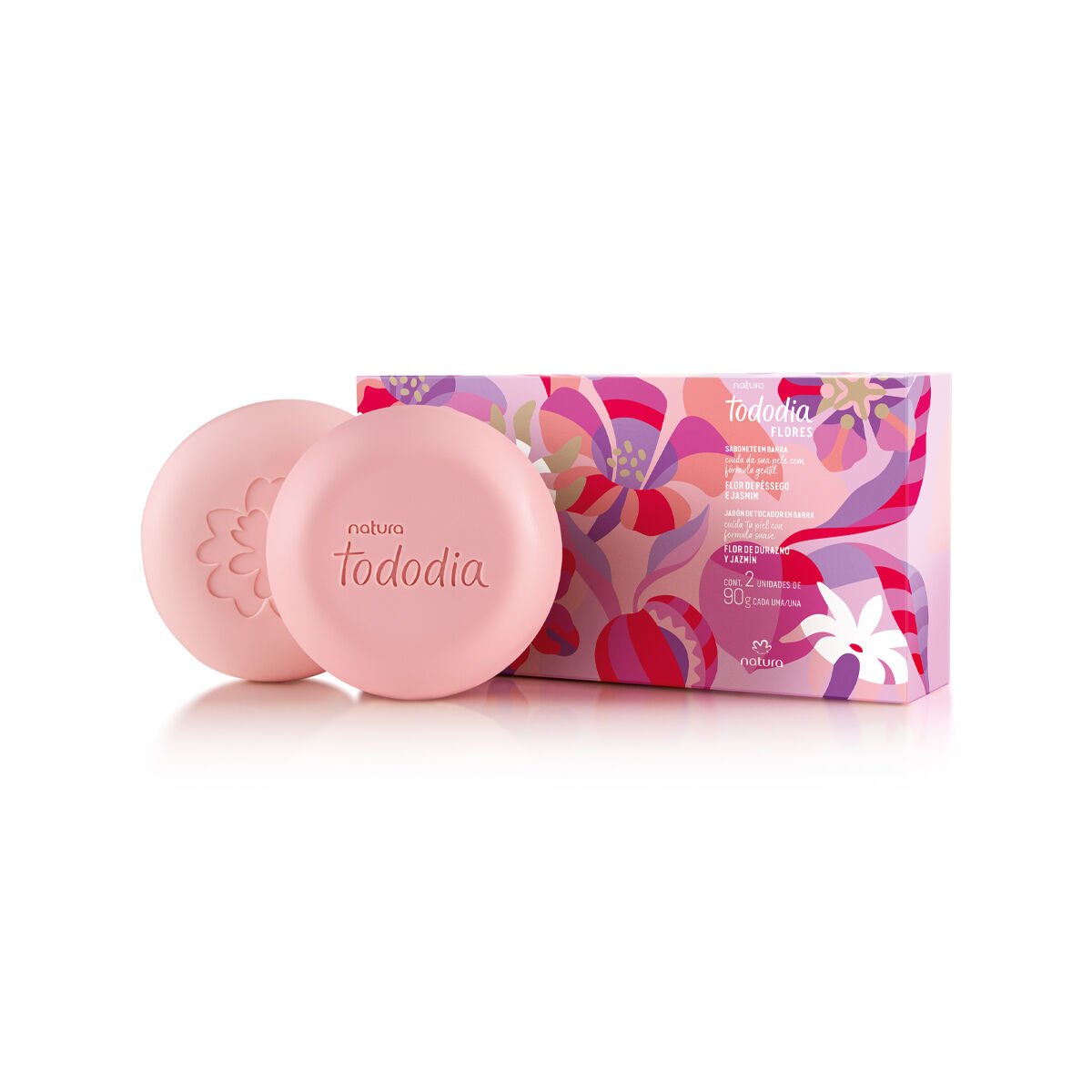 Sabonete em Barra Puro Vegetal Tododia Flor de Pêssego e Jasmim 2 un de 90 g Sabonete em Barra Puro Vegetal Tododia Flor de Pêssego e Jasmim 2 un de 90 g