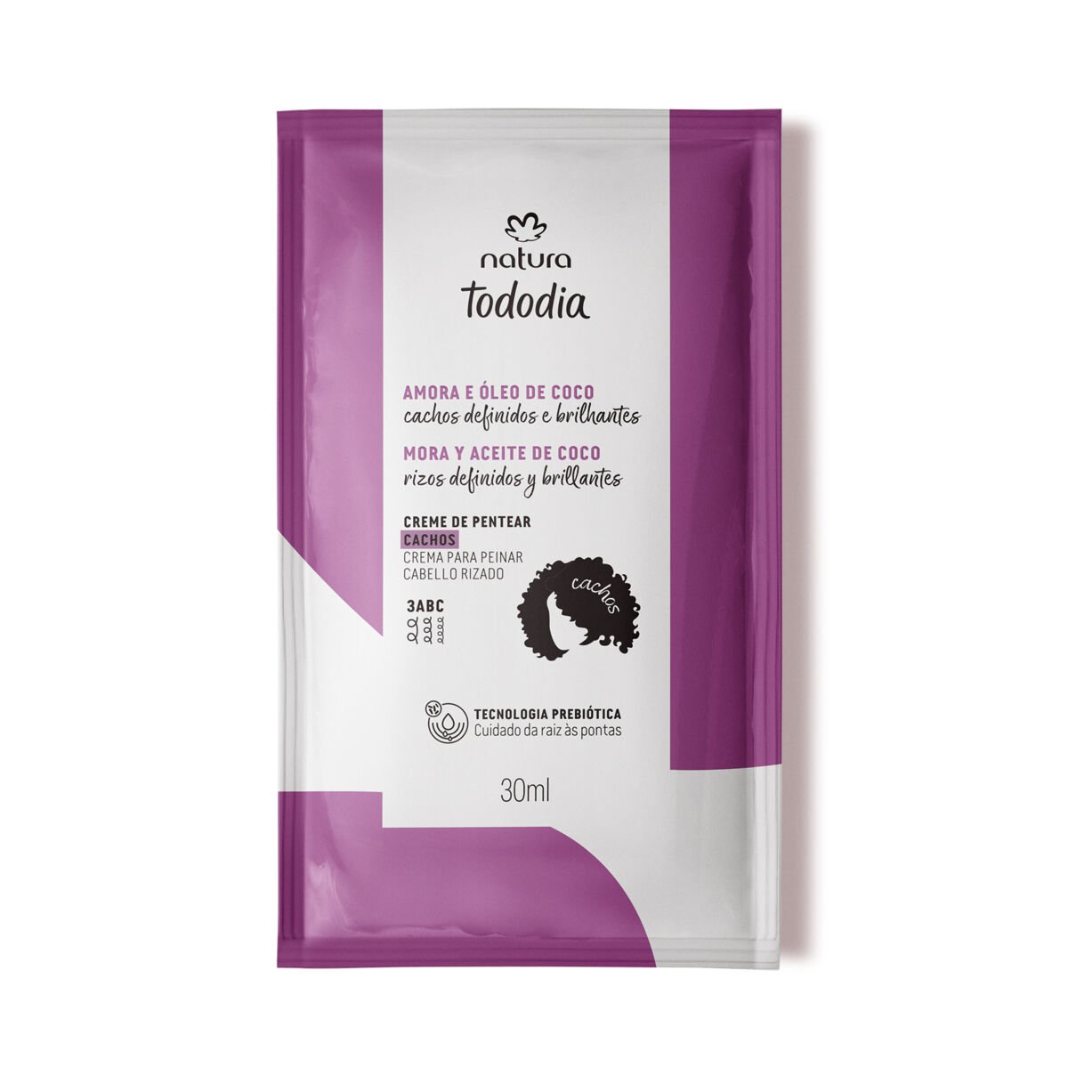 Amostra Creme para Pentear Cachos Tododia Amora e Óleo de Coco
