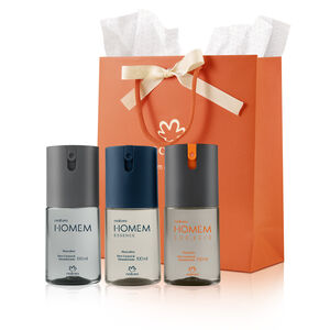 Kit Desodorante Corporal Natura Homem Clássico, Cor.Agio e Essence (3 produtos)