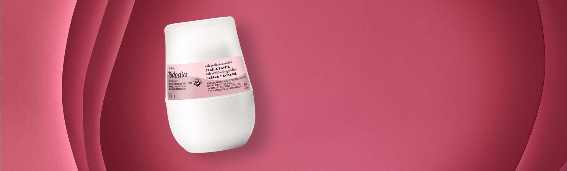 Desodorante Antitranspirante Roll on Tododia Cereja e Avelã