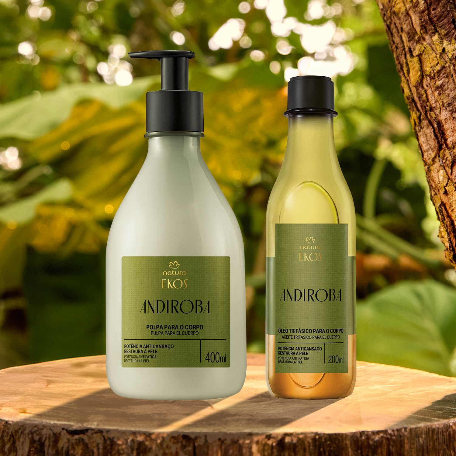 Kit Ekos Andiroba Creme e Óleo Trifásico para o Corpo