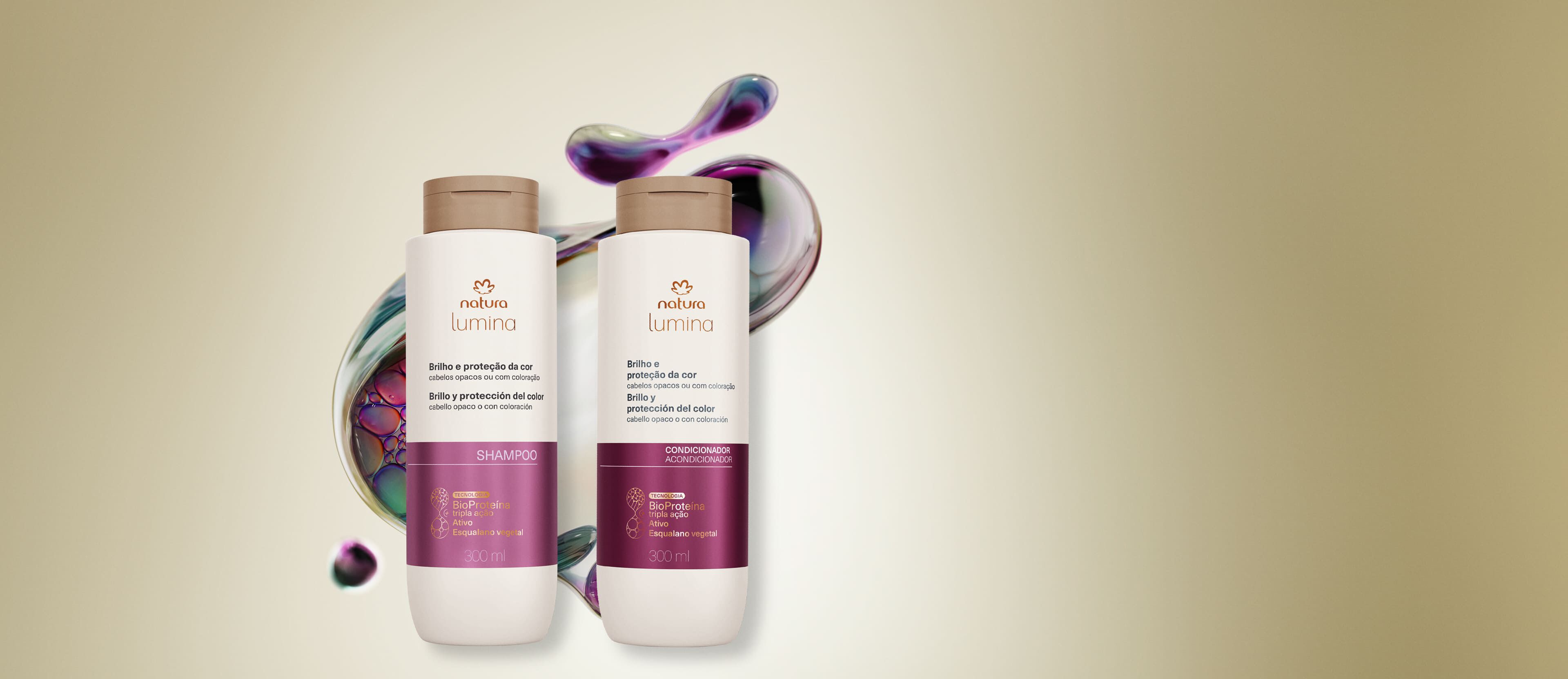 Kit Shampoo e Condicionador Brilho e Proteção da Cor Lumina