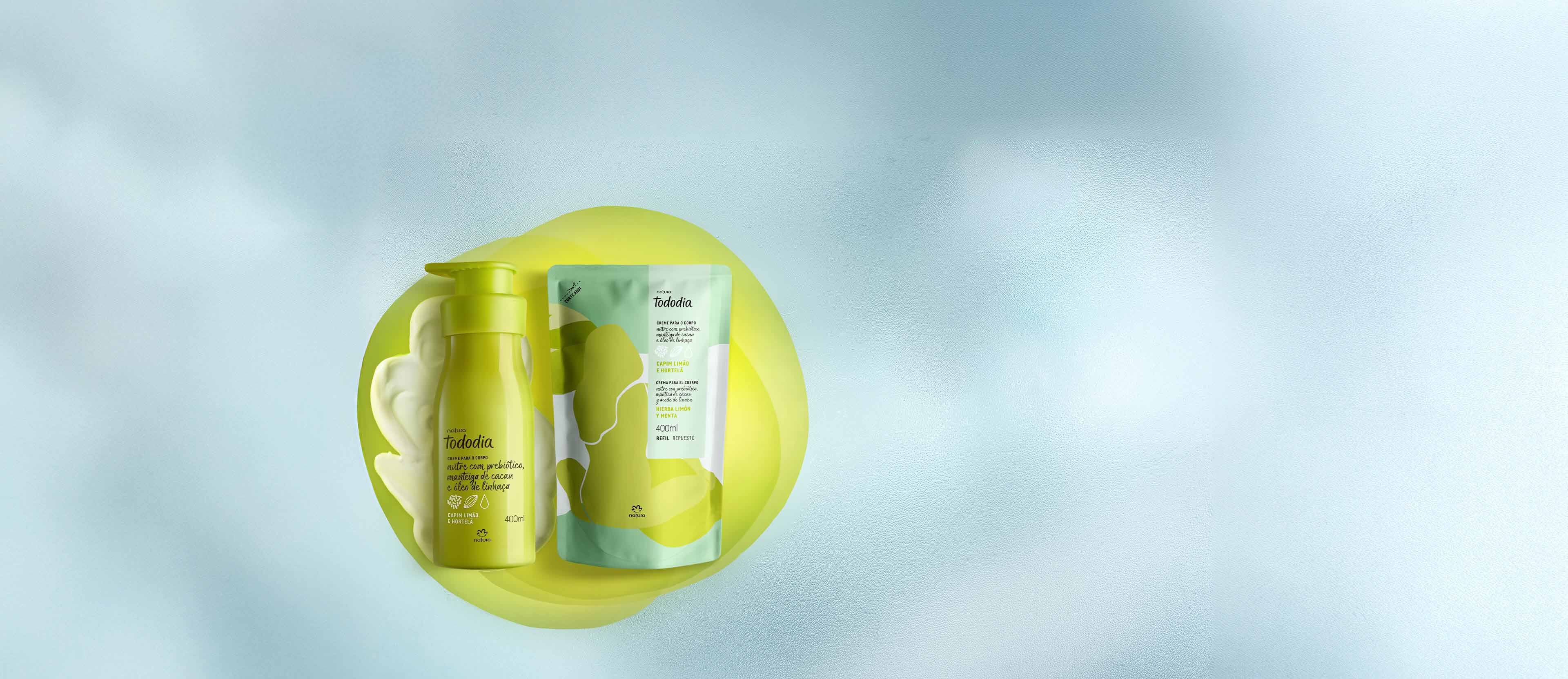 Kit Creme Nutritivo com Refil Tododia Capim Limão e Hortelã