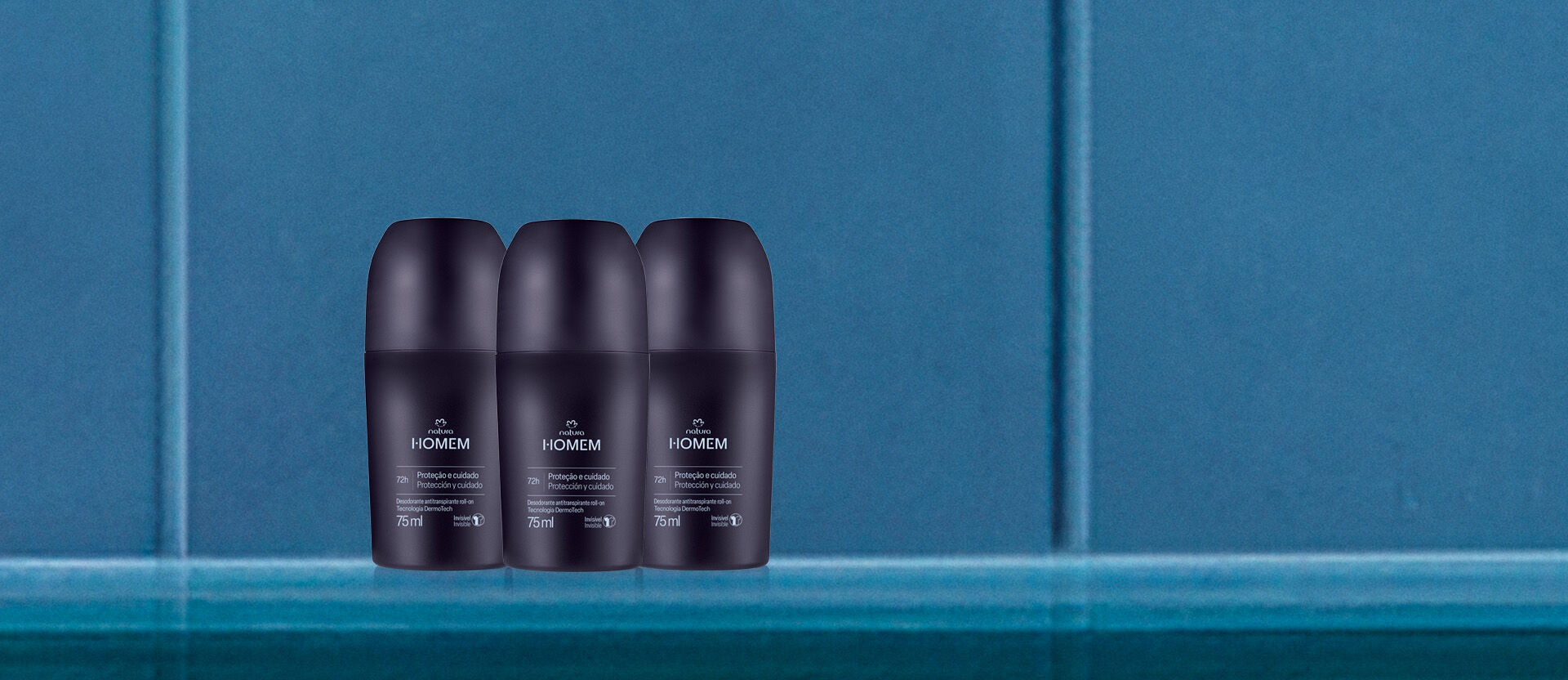 Kit Desodorante Antitranspirante Roll-on Natura Homem Clássico (3 produtos)
