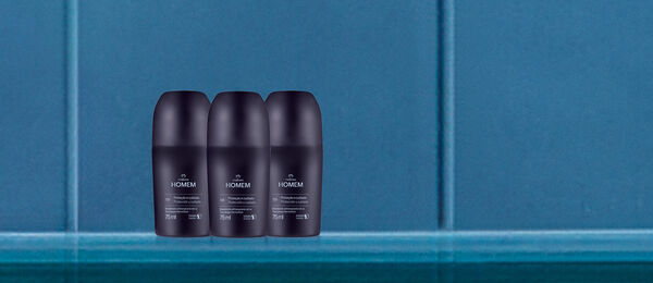 Kit Desodorante Antitranspirante Roll-on Natura Homem Clássico (3 produtos)