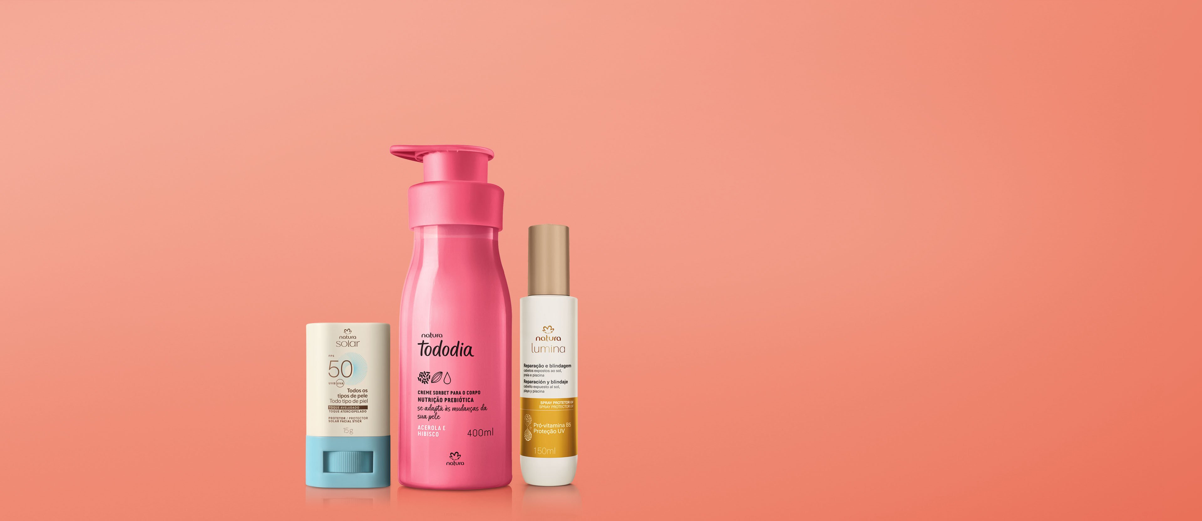 Kit Verão Protetor Solar Facial, Spray Capilar e Hidratante Corporal