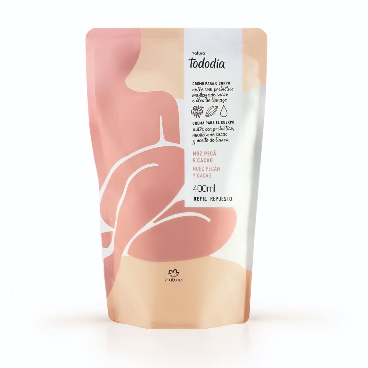 Refil Creme Desodorante Nutritivo para O Corpo Tododia Noz Peca e Cacau 400 Ml