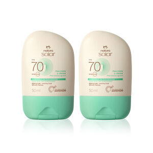 Kit Protetor Solar Facial Pele Mista a Oleosa FPS 70 Natura Solar (2 unidades)