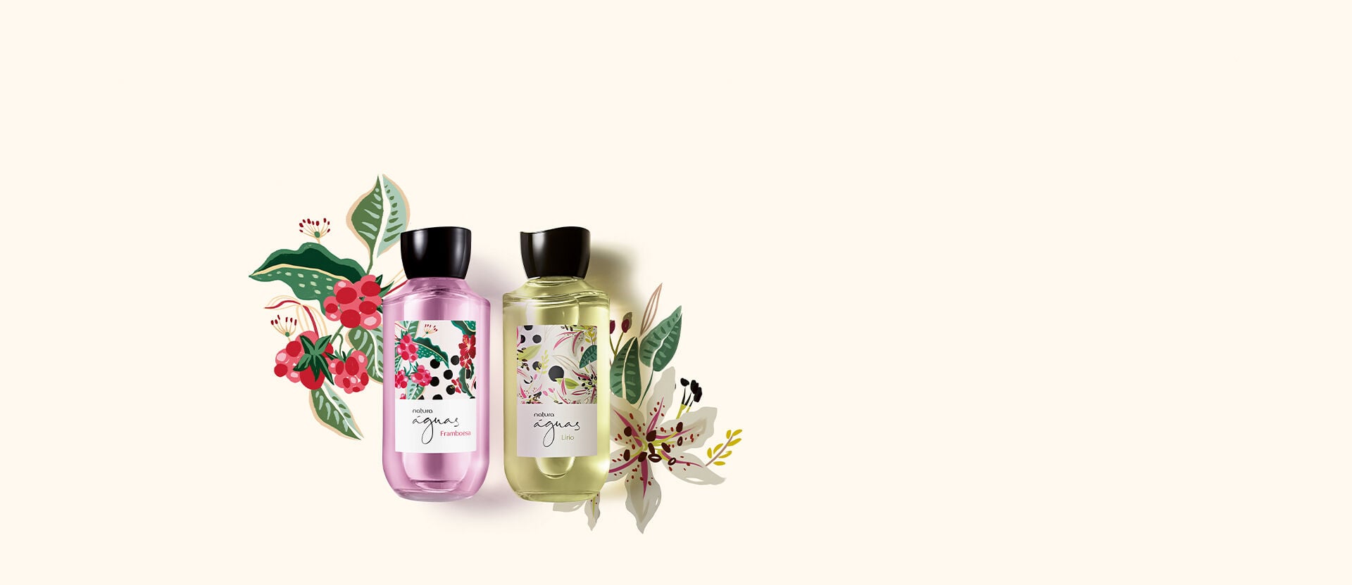 Kit Deo Colônia Framboesa e Lírio Águas de Natura (2 produtos)