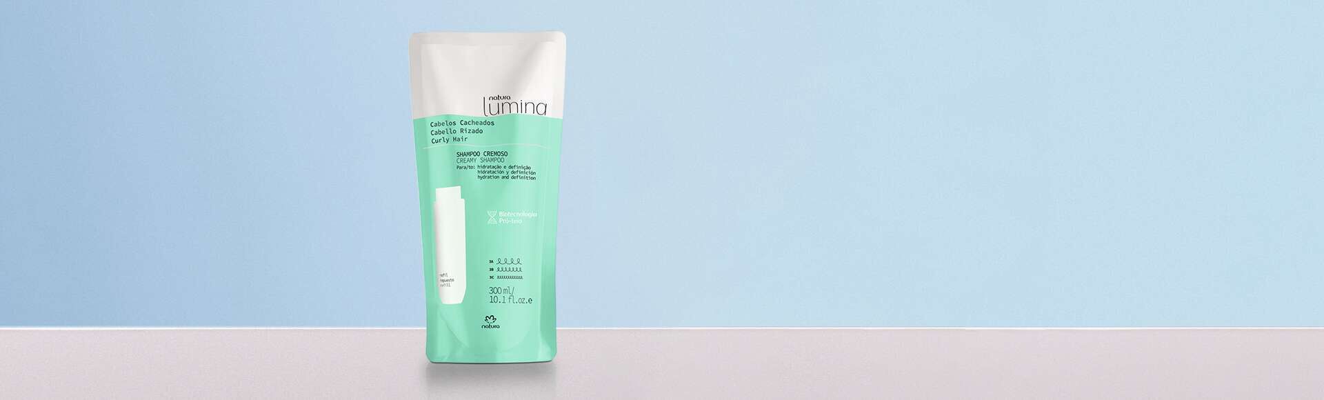 Refil Shampoo Cremoso para Cabelos Cacheados Lumina
