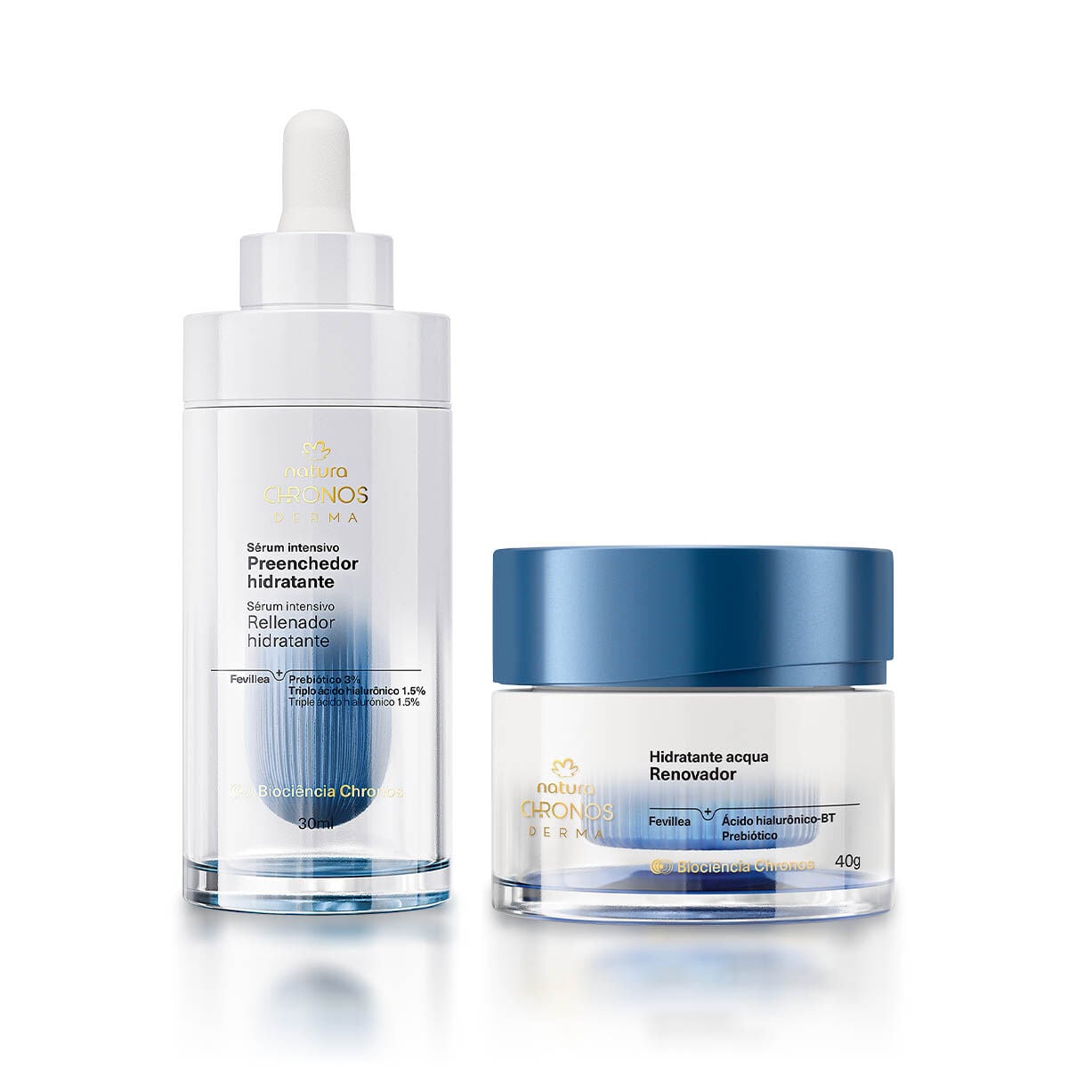Kit Sérum Preenchedor Hidratante e Acqua Renovador Chronos Derma