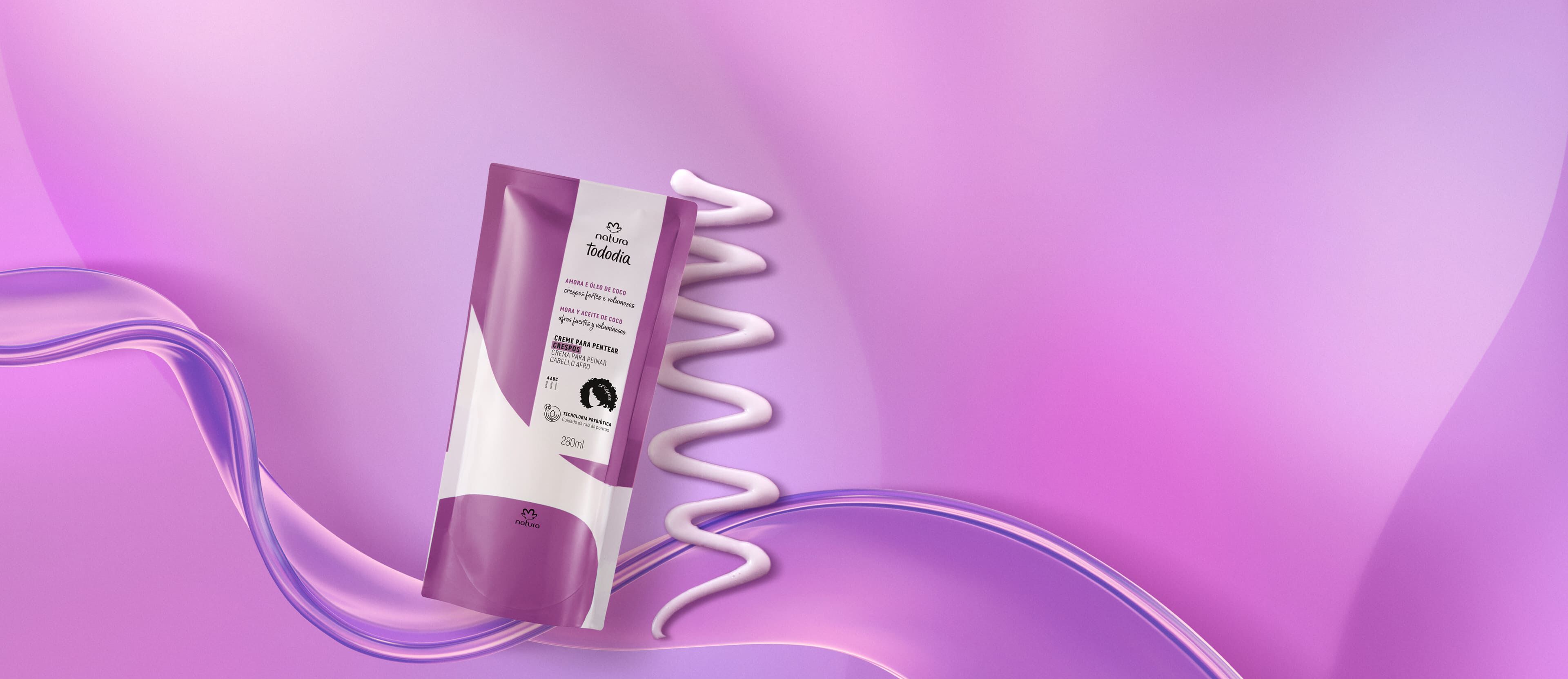 Refil Creme para Pentear Crespos Tododia Amora e Óleo de Coco