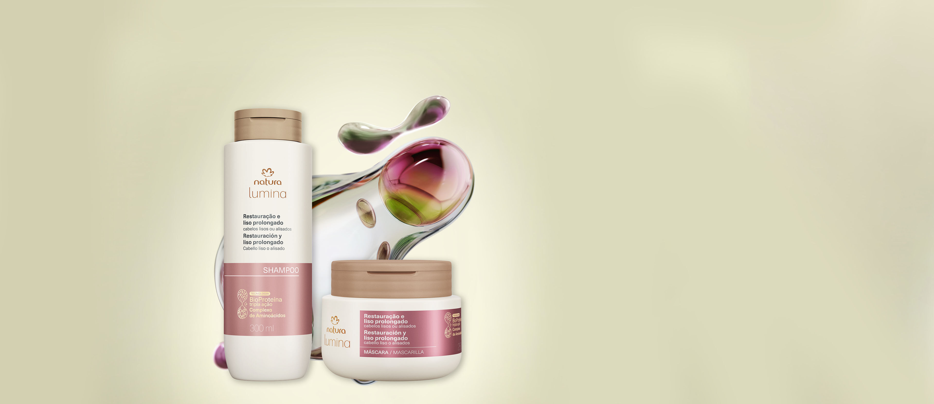 Kit Lumina Restauração e Liso Prolongado Shampoo e Máscara