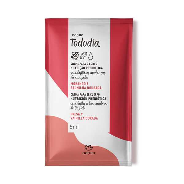 Amostra Creme Corporal Tododia Morango e Baunilha 5 ml