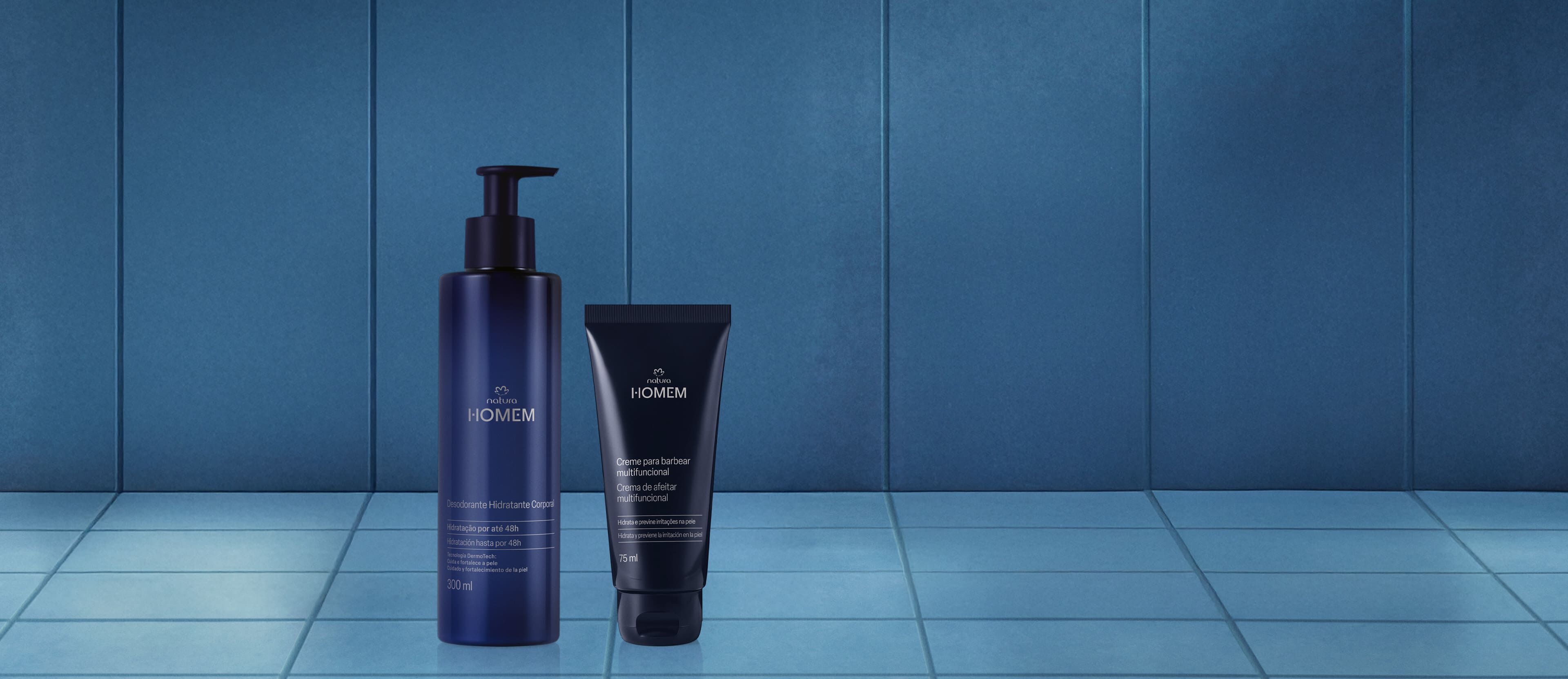 Kit Creme para Barbear e Hidratante Corporal Natura Homem (2 produtos)