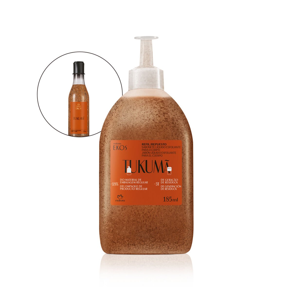 Refil Sabonete Líquido Esfoliante Corporal Ekos Tukumã