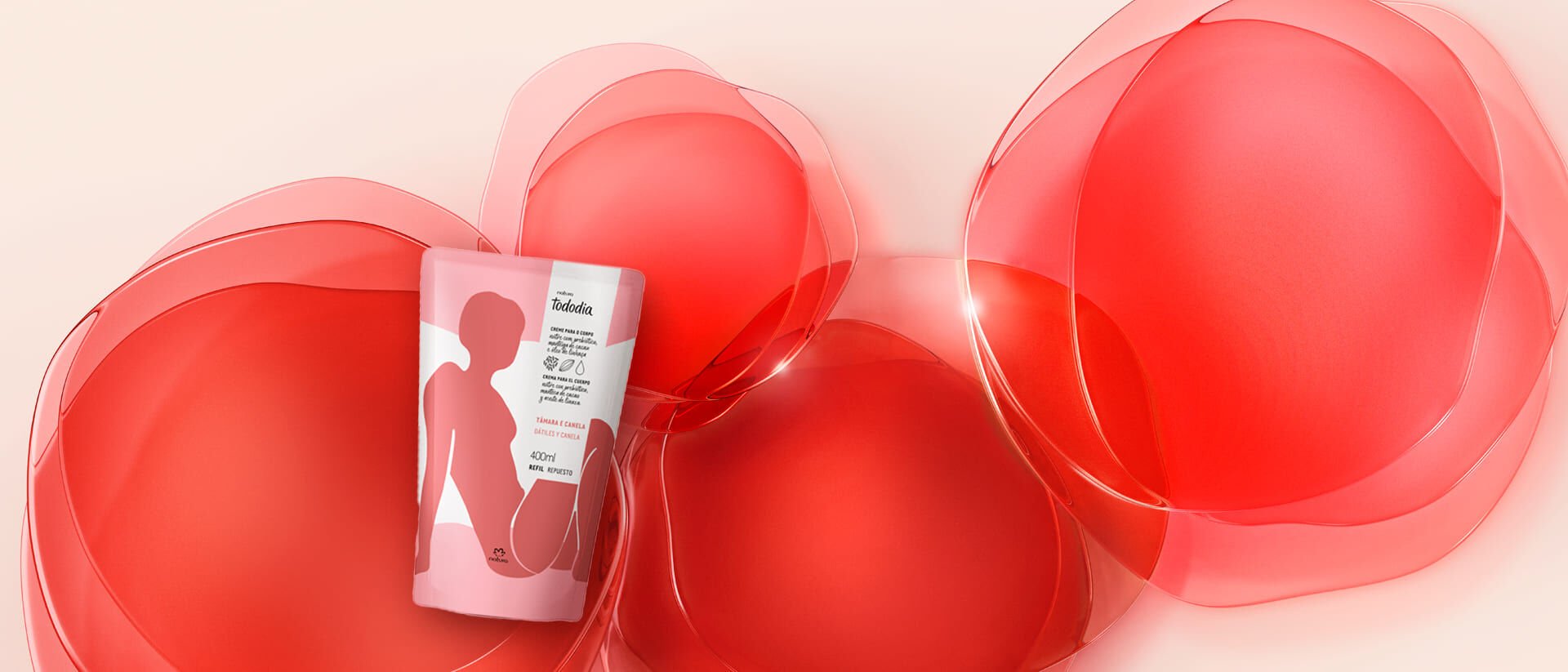 Refil Creme Desodorante Nutritivo para o Corpo Tododia Tâmara e Canela