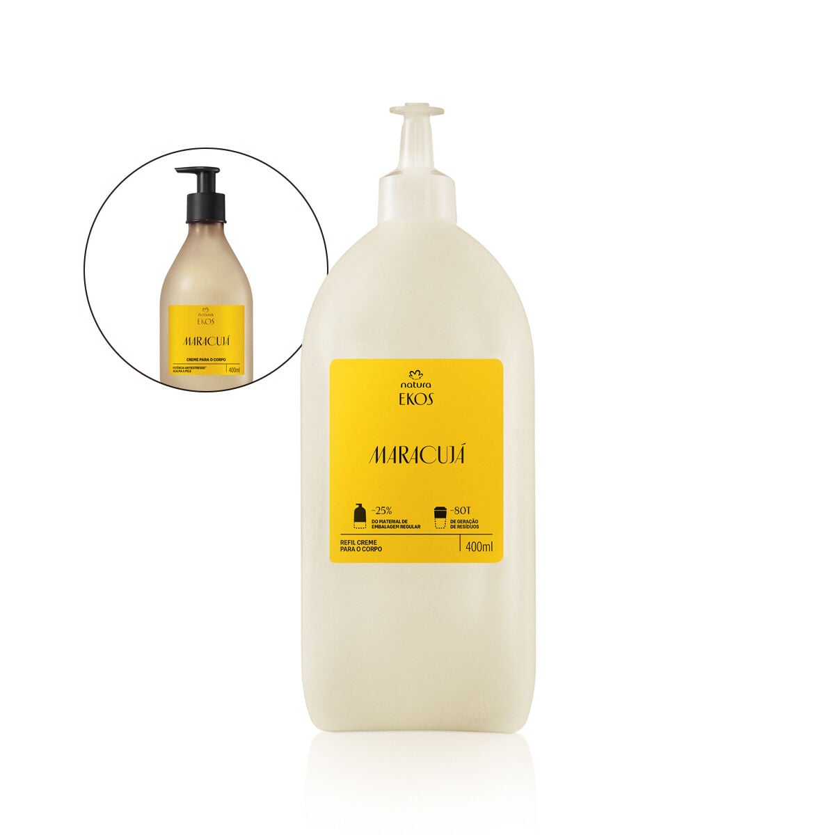 Refil Creme Desodorante Hidratante para O Corpo Ekos Maracuja 400 Ml