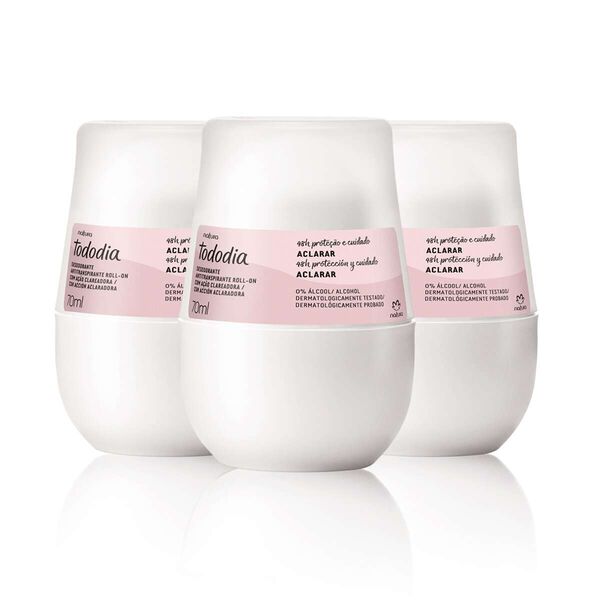 Conjunto Desodorante Antitranspirante Roll-on Tododia Aclarar