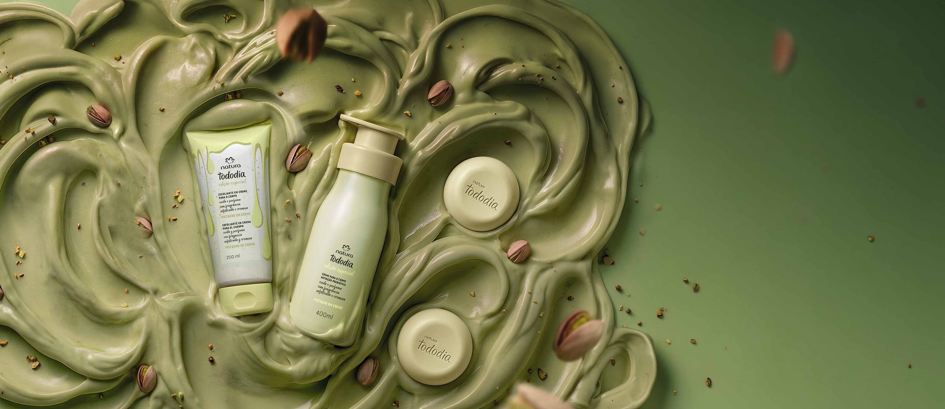 Kit Esfoliante, Sabonete e Hidratante Tododia Pistache (3 produtos)