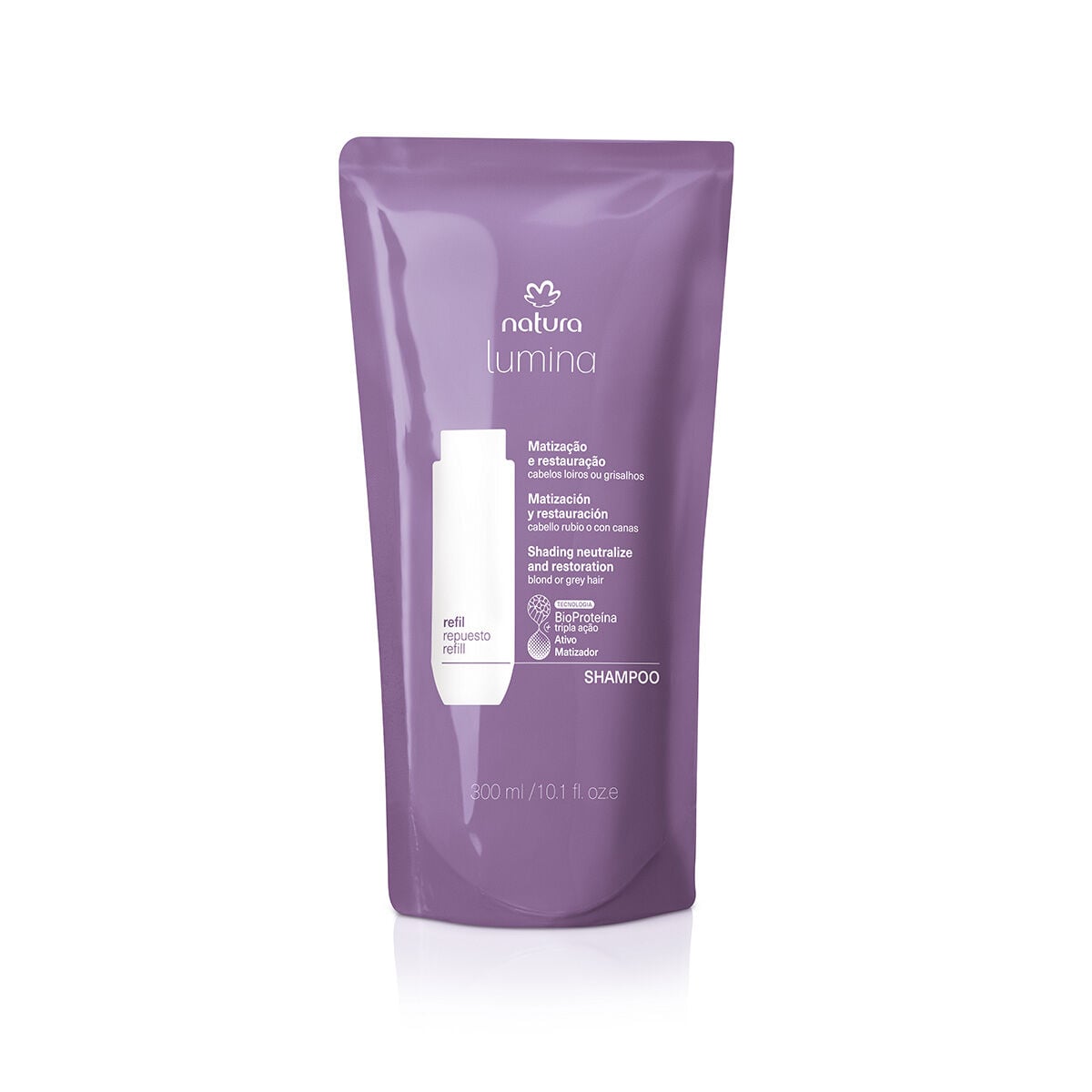 Refil Shampoo Lumina Matizador para Matizacao e Restauracao 300 Ml