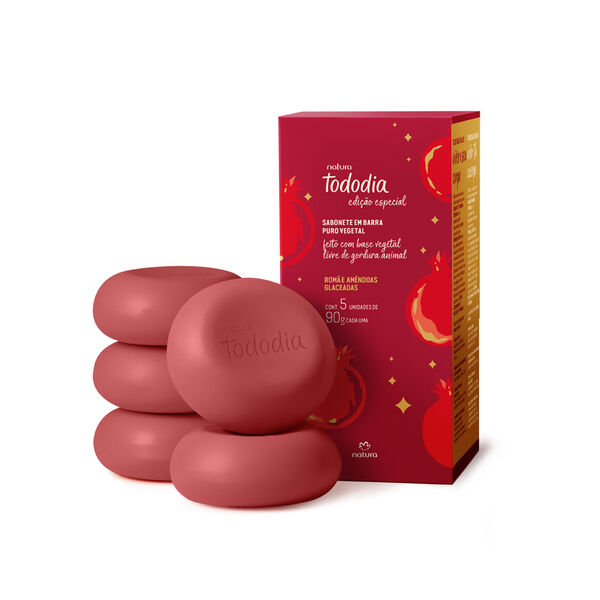 Sabonetes em Barra Puro Vegetal Tododia Romã e Amendôas Glaceadas (5 unidades)