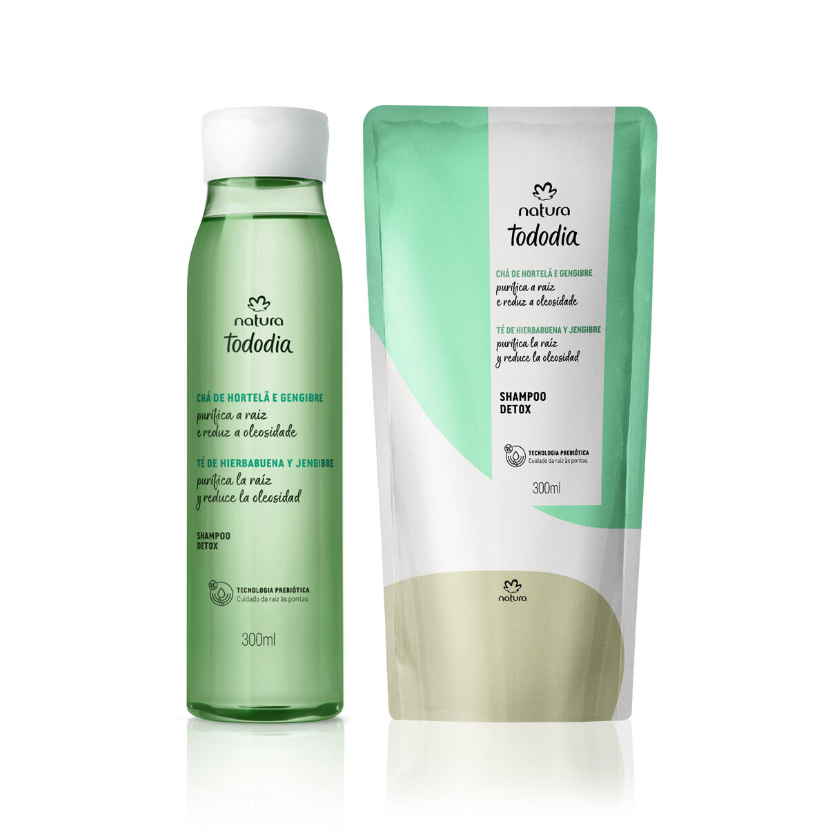 Kit Shampoo Detox Tododia Chá de Hortelã e Gengibre com Refil Kit Shampoo Detox Tododia Chá de Hortelã e Gengibre com Refil