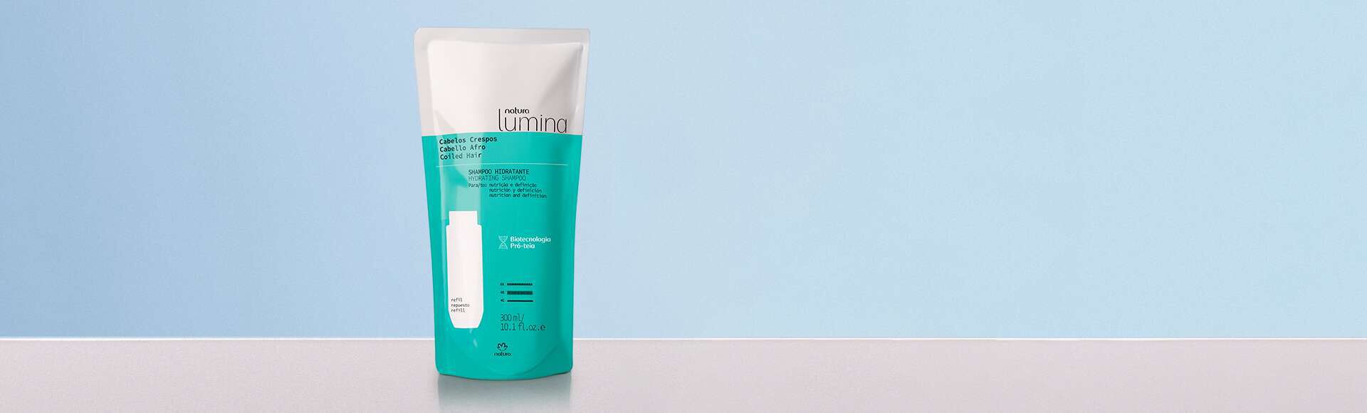 Refil Shampoo Hidratante para Cabelos Crespos Lumina