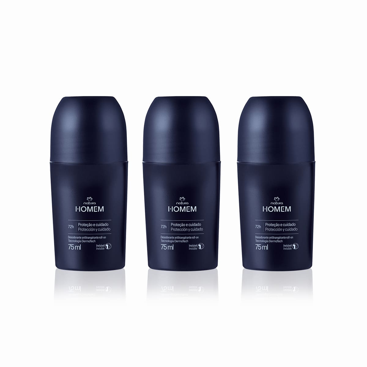 Kit Desodorante Antitranspirante Roll-On Natura Homem Clássico (3 unidades)